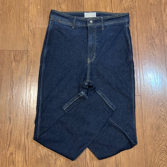 Everlane “Way High” Waisted Clean Front Skinny Jeans Dark Wash Denim Sz 32 - Picture 12 of 14